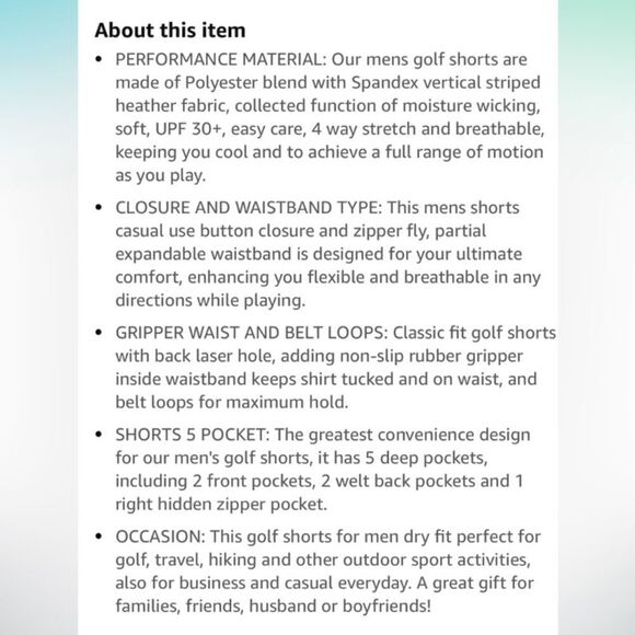 Maelreg Men’s Proflex Sky Blue Pinstripe Active Golf Casual Shorts Quick-dry - Picture 15 of 15